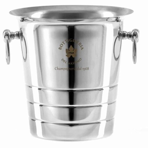 Stainless Steel Bucket Logo “Bottiglieria Del Massimo”