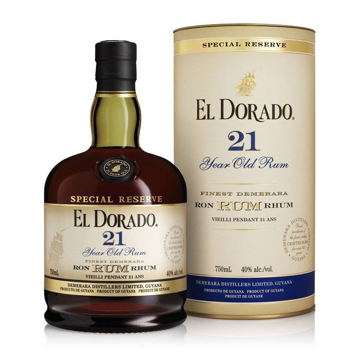 Rum El Dorado 21 Demerara Distillers Cl 70